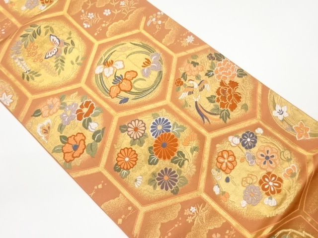 JAPANESE FUKURO OBI / WOVEN KIKKO PATTERN